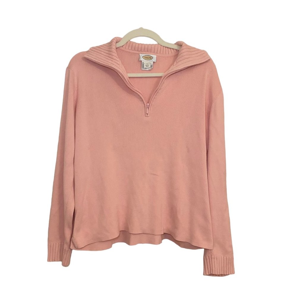 Vintage 90s Talbot's Pink Quarter-zip Pullover Sweater